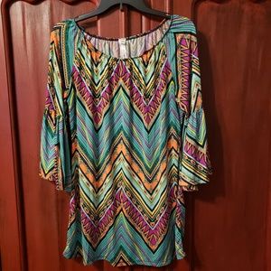 Chevron tunic top